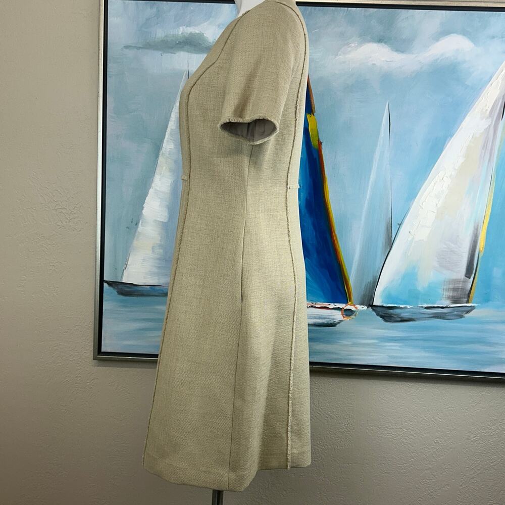 Elie Tahari Dress Ariel Above Knee length classic a-line tan woven size 10 - Picture 4 of 9